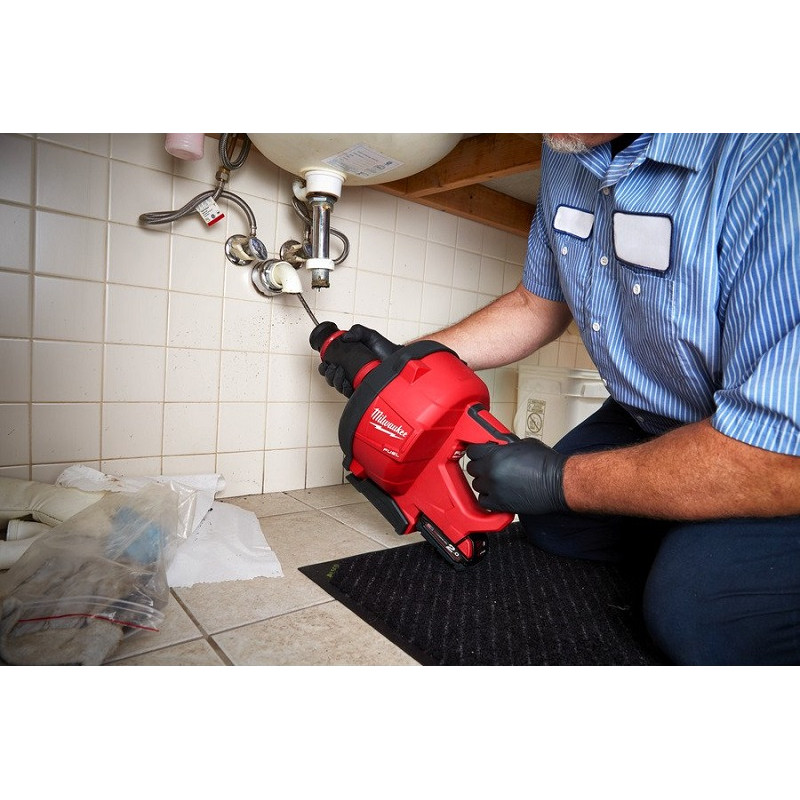 Машина прочистна акумуляторна безщіткова MILWAUKEE, M18 FDCPF10-0C, трос 10м (каркас. ведро)