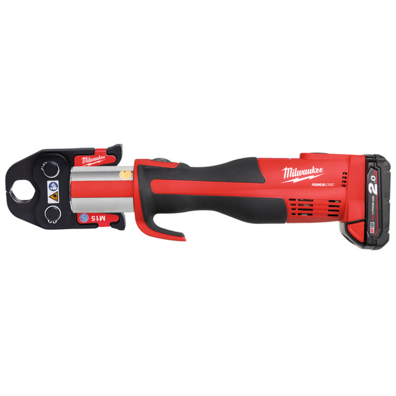 Обжимник гідравлічний акумуляторний для труб MILWAUKEE, M18 BLHPT-202C M-SET (+ЗП,2акум.Х2Аг,M-кліщі,кейс)