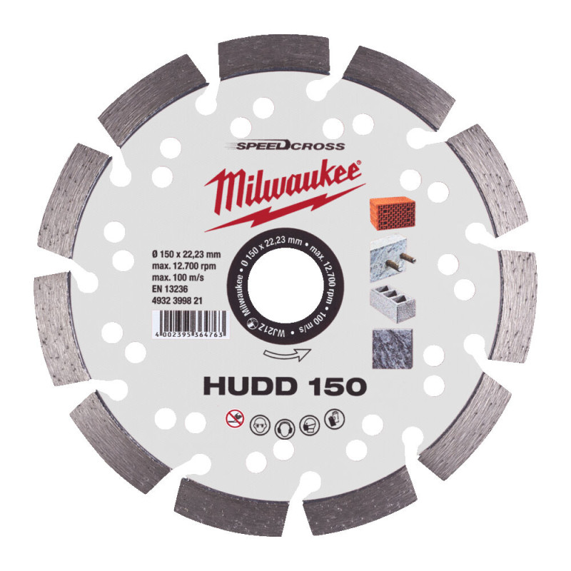 Диск алмазний Speedcross MILWAUKEE HUDD 150, O150мм