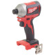 Шуруповерт ударний акумуляторний безщітковий 1/4" HEX MILWAUKEE, M18 CBLID-0, 180Нм (каркас, кліпса для ременя, картонне пакуван