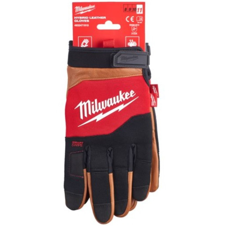 Рукавиці робочі MILWAUKEE з шкіряними вставками, (розмір 9/L)