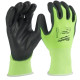 Рукавиці робочі сигнальні Hi-Vis MILWAUKEE, з опором порізам 1/A рівня, розмір 9/L