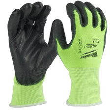 Рукавиці робочі сигнальні Hi-Vis MILWAUKEE, з опором порізам 1/A рівня, розмір 11/XXL