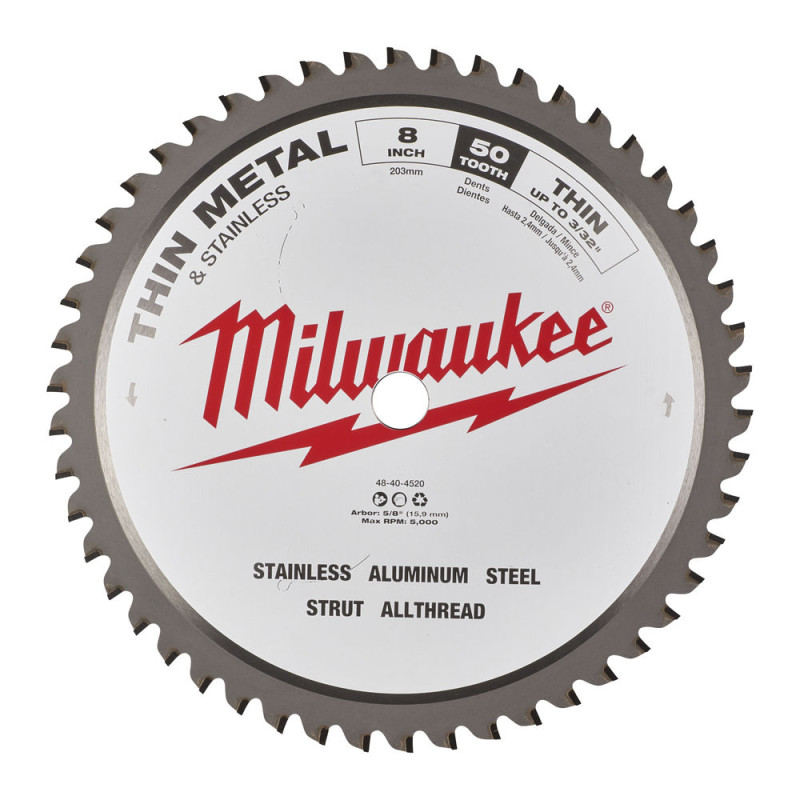 Диск пиляльний по металу MILWAUKEE, діаметр 203х15,8мм, 50 зуб.