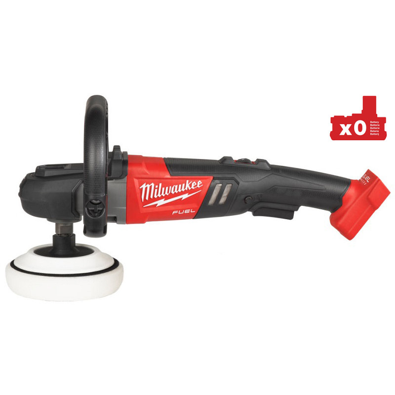 Машина полірувальна кутова акумуляторна MILWAUKEE M18 FAP180-0X, O диска 180мм, (+ полірувальна платформа, пилезахисний екран, D