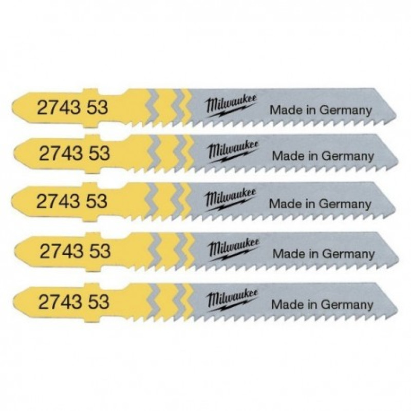 Полотна для лобзика T119B MILWAUKEE, 50мм/ крок зуба 2,0мм , (5шт), (деревина)