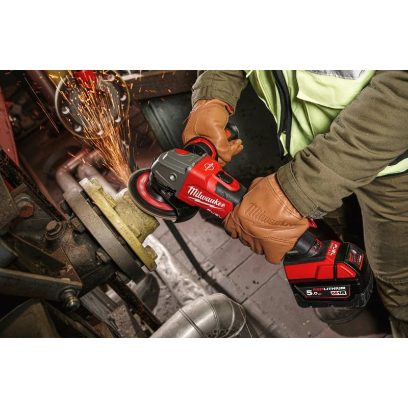 Шліфмашина кутова акумуляторна MILWAUKEE, M18 FSAGV125XPDB-0X, діаметр 125мм (+ рукоятка, зах. кожух, безкл. гайка, 2 зах. Екран