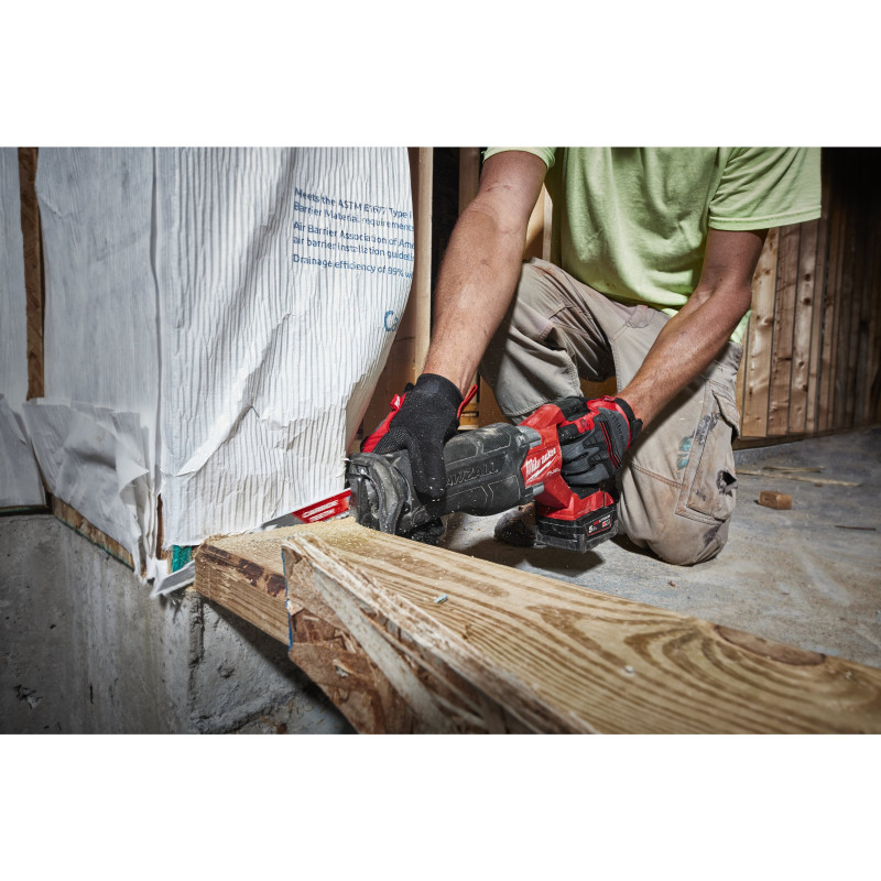 Пила шабельна акумуляторна MILWAUKEE, M18 FHZ-502X (+зар.пр., 2 акум.Х 5Аг, HDкейс)