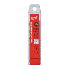 Свердло по металу THUNDERWEB HSS-G MILWAUKEE DIN338, діаметр 6,2 x 101 мм (10шт), пластикова коробка