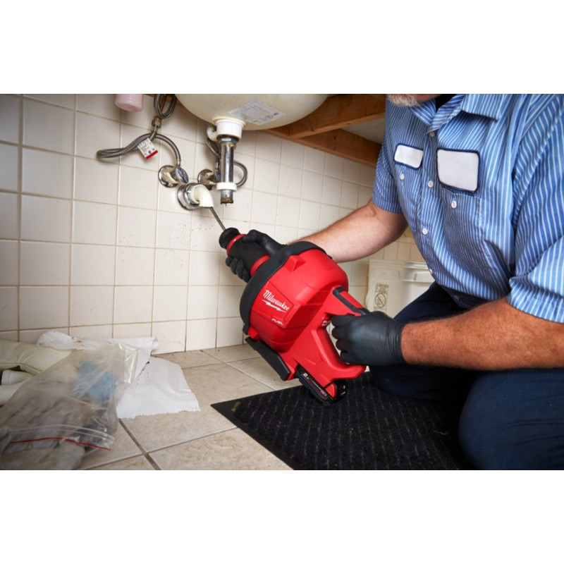 Машина прочистна акумуляторна безщіткова MILWAUKEE, M18 FDCPF10-0C, трос 10м (каркас. ведро)