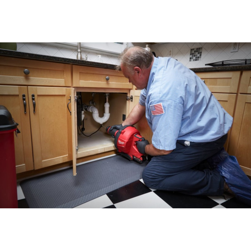 Машина прочистна акумуляторна безщіткова MILWAUKEE, M18 FDCPF10-0C, трос 10м (каркас. ведро)