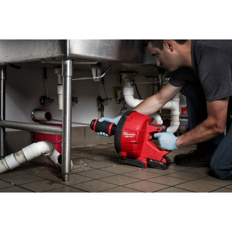 Машина прочистна акумуляторна безщіткова MILWAUKEE, M18 FDCPF10-201C, трос 10м (зарядний пристрій М12-18 С, 1 акумулятор М18 В2