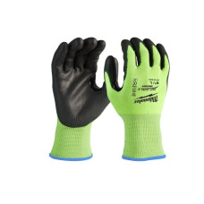 Рукавиці Hi-Vis сигнальні MILWAUKEE, з опором порізам 2/B рівня, розмір 8/M