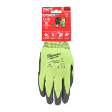 Рукавиці Hi-Vis сигнальні MILWAUKEE, з опором порізам 4/D рівня, розмір 7/S