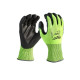 Рукавиці Hi-Vis сигнальні MILWAUKEE, з опором порізам 4/D рівня, розмір 10/XL