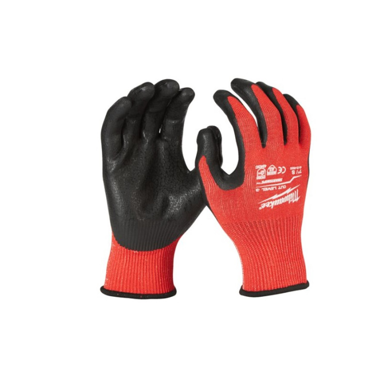 Рукавиці робчі MILWAUKEE, з опором порізам 3/C рівня, розмір 10/XL, (12шт)