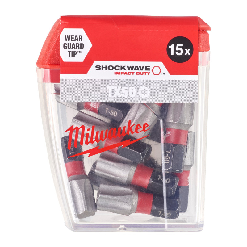 Біта SHOCKWAVE MILWAUKEE, TX50, 25мм, (15шт)