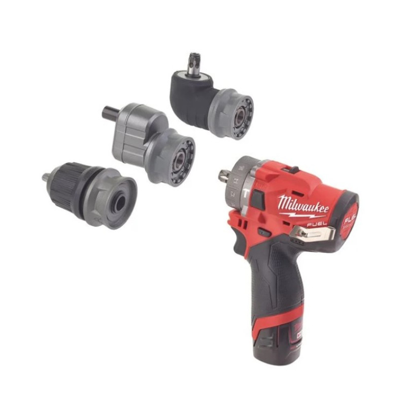 Дриль-шурупокрут з ударом акумуляторний MILWAUKEE, M12 FPDXKIT-202X, 44Нм, (+ заряд.пристрій, 2 акум., знімний патрон, 2 насадки