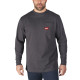 Футболка MILWAUKEE WTLSG-XXL, з карманом та довгим рукавом, сіра, (розмір XXL)