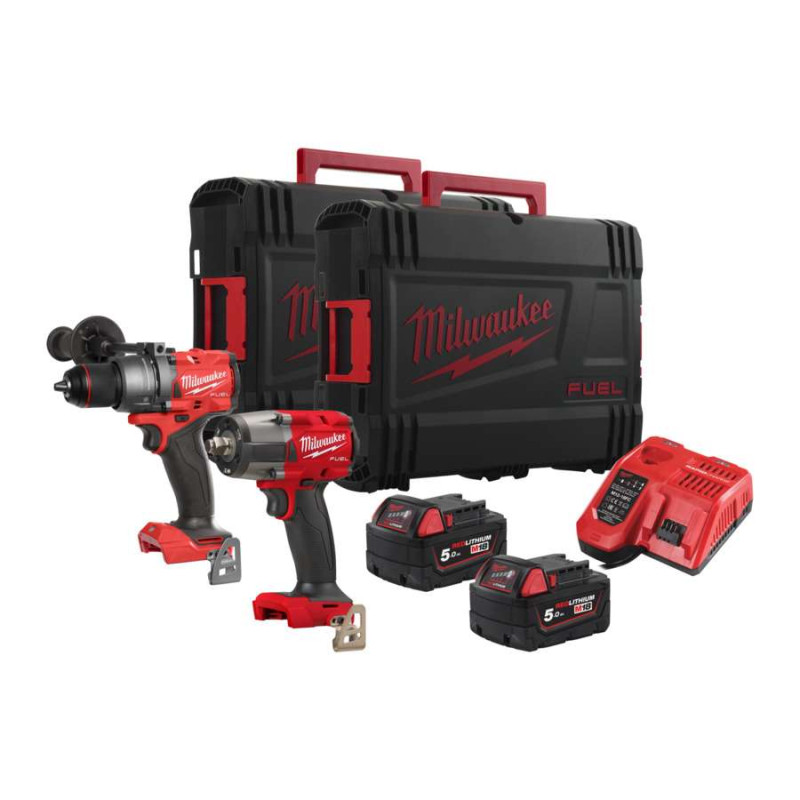 Набір акумуляторних інтрументів Milwaukee M18FPP2F3-502X (ударний дриль M18 FPD3, M18 FMTIW2F12 бездротовий ударний гайковерт 1/