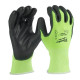 Рукавиці Hi-Vis сигнальні MILWAUKEE, з опором порізам 1/A рівня, розмір 10/XL, (12шт)