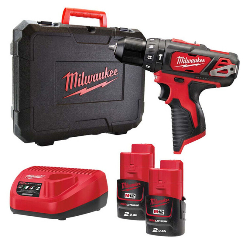 Дриль-шуруповерт MILWAUKEE M12 BDD-202C обертовий момент 30 Нм 4933441915 (+2 акумулятори, зарядний пристрій, HD кейс)