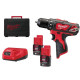 Дриль-шуруповерт MILWAUKEE M12 BDD-202C обертовий момент 30 Нм 4933441915 (+2 акумулятори, зарядний пристрій, HD кейс)