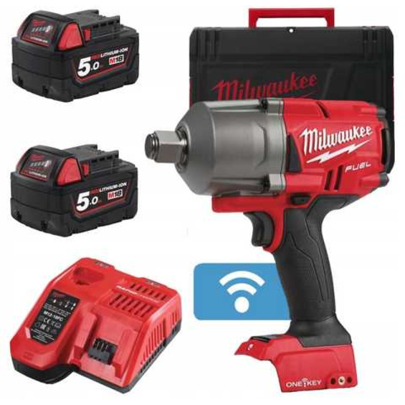 Гайкокрут високомоментний MILWAUKEE 3/4 дюйма(2034Нм) M18 FUEL ONEFHIWF34-502X ONE-KEY (+ заряд.прис, 2 акум.X 5Аг, HD кейс)