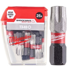 Біта SHOCKWAVE MILWAUKEE, TX40, 25мм, (25шт)