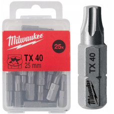 Біта MILWAUKEE, TX40, 25мм, (25шт)