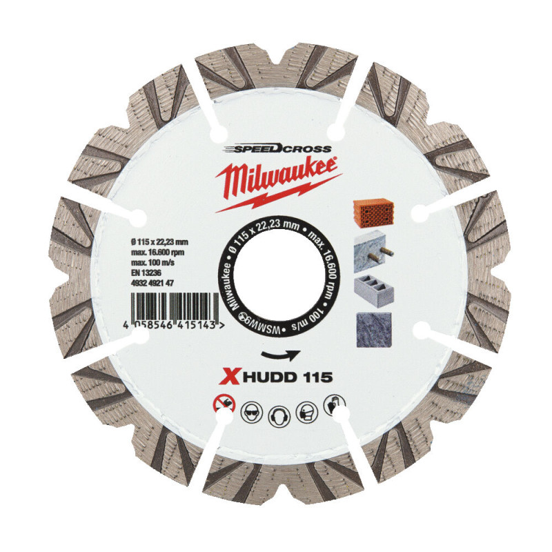 Диск алмазний Speedcross MILWAUKEE XHUDD 115, Ø115мм