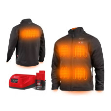 Куртка з підігрівом MILWAUKEE, M12 HJBL5-201 (M), чорна (розмір M) (+зар.пр., 1 акум.Х 2Аг)