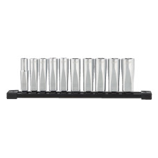 Набір метричних головок 3/8", 10 шт. на рейці (10 19 мм) Milwaukee 4932492509