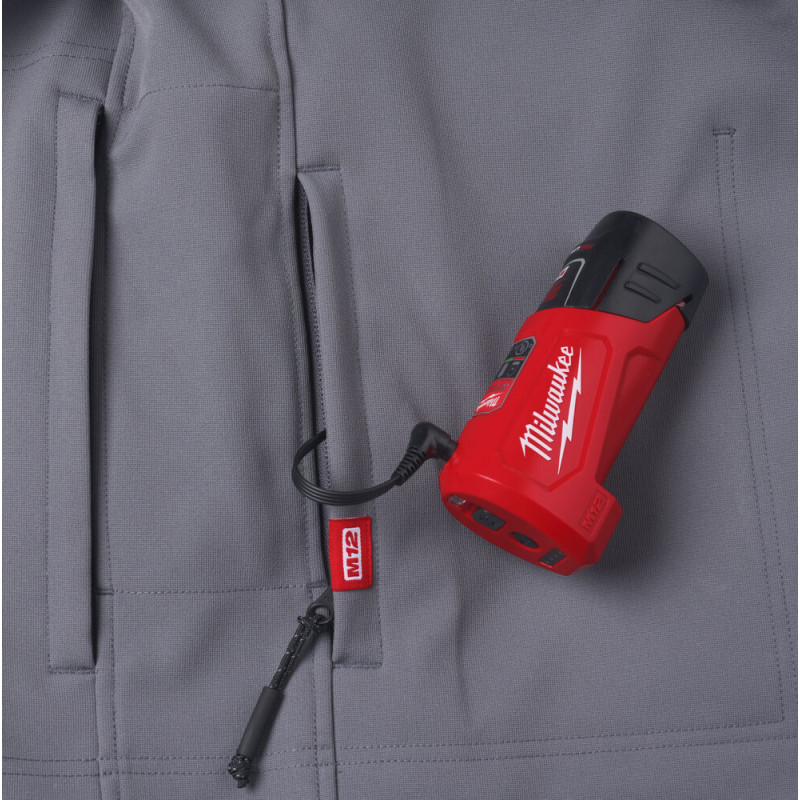 Куртка з підігрівом MILWAUKEE, M12 HJGREY5-201(M), сіра (розмір M) (+зар.пр., 1 акум.Х 2Аг)