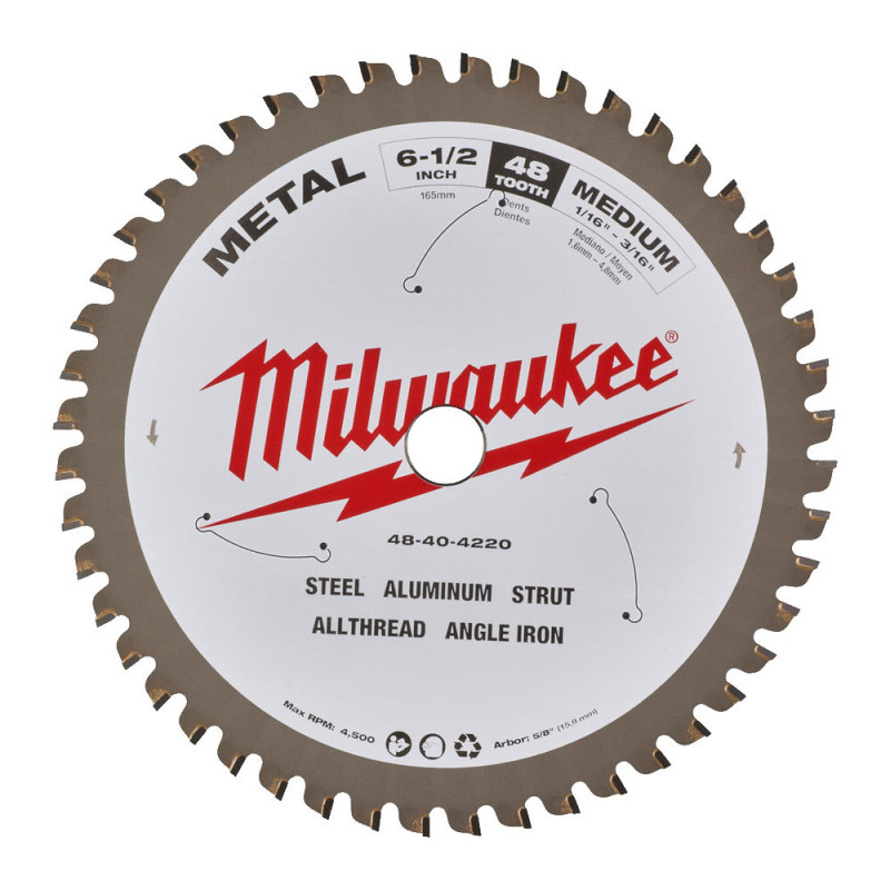 Диск пиляльний по металу MILWAUKEE, діаметр 165х15,87х1,8мм, 50 зуб.