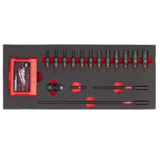 Ложемент з бітами та головками 1/4'' SHOCKWAVE MILWAUKEE, (17шт) (45х175,8х417мм) для візків