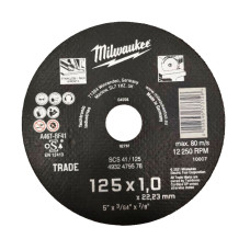 Диск відрізний по металу MILWAUKEE, SCS 41/125x1, діаметр125мм NEW