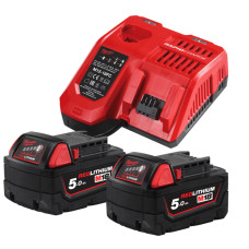 Аккумулятор Li-Ion M18 NRG-502С (В5 2шт; з/у M12-18FC)  MILWAUKEE