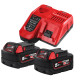 Аккумулятор Li-Ion M18 NRG-502С (В5 2шт; з/у M12-18FC)  MILWAUKEE