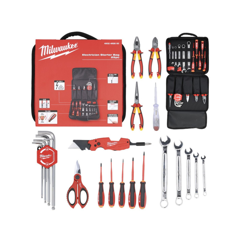 Універсальний набір інструментів електриків MILWAUKEE, (25шт)