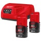 Енергокомплект акумуляторний Li-Ion M12 NRG-302 (B3 2шт +зар.пристр. С12С) MILWAUKEE