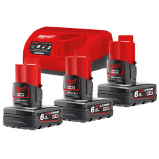 Акумулятор Li-Ion Енергокомплект M12 NRG-603 (3x 6,0 Аг, +зар.пристр.) MILWAUKEE