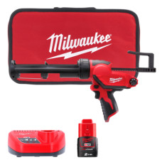 Пістолет клейовий MILWAUKEE M12 PCG/310C-201B 4933441655 (+ заряд. пристрій, 1 акум., в сумці для інструментів)