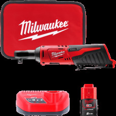 Гайкокрут кутовий акумуляторний 3/8" MILWAUKEE, M12 IR-201B, 47Нм, (+ заряд.пристрій, 1 акум.Х 2Аг, сумка для інструментів)