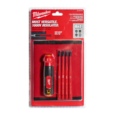 Набір прецезійних викруток VDE MILWAUKEE 4-в-1 (ручка VDE + 4 біт TORX VDE, текстильний чохол)