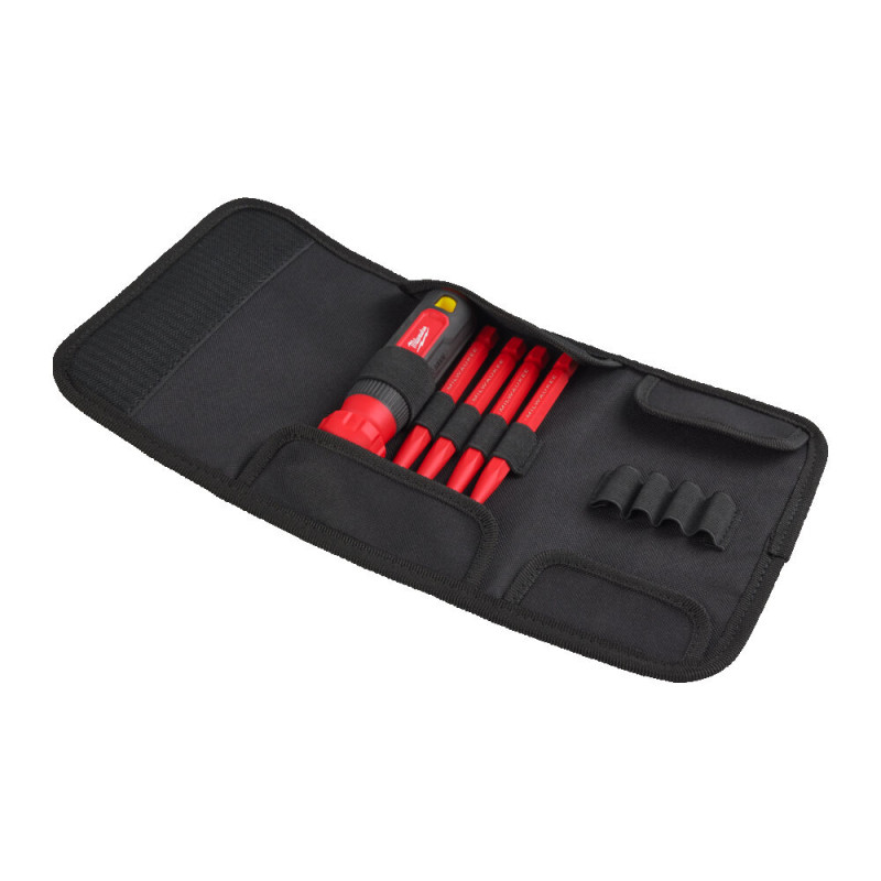 Набір прецезійних викруток VDE MILWAUKEE 4-в-1 (ручка VDE + 4 біт TORX VDE, текстильний чохол)