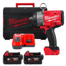 Гайкокрут акумуляторний 1/2'' MILWAUKEE, M18 FHIW2P12-502X, з піном, 1491Нм (+зар.пр., 2ак.Х 5Аг, HDкейс)