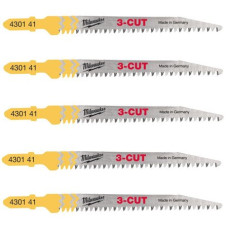 Полотна для лобзіка T234X 3CUT MILWAUKEE, 91 мм/ крок зуба 2,5 мм , (5шт), (деревина, чистий різ)
