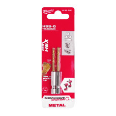 Свердло по металу RedHEX HSS-G TiN MILWAUKEE, діаметр 3,0 мм, (2шт)