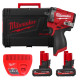 Гайковерт акумуляторний 3/8'' MILWAUKEE з кільцем M12 FCIWF38G3-502X, 745Нм (зарядний пристрій, 2 акум. Х 5Аг, HDкейс)